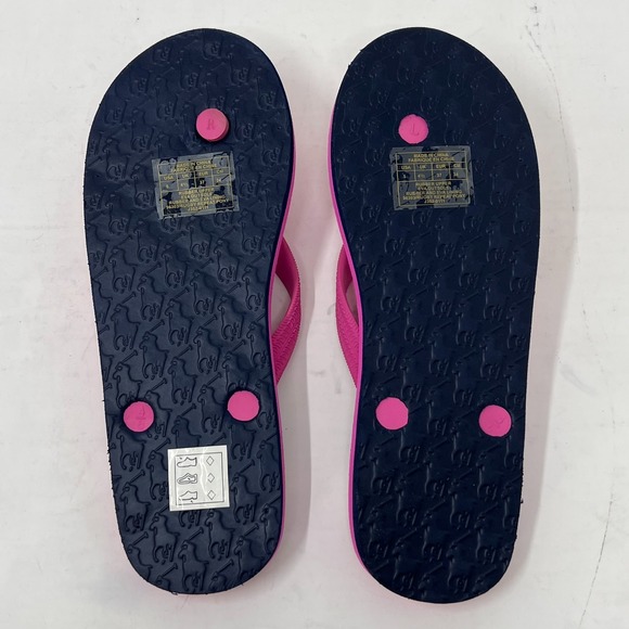 Polo Ralph Lauren Unisex Junior Flip Flop Pink/Ivory Pony Logo US Size 5 VTG NEW - Picture 8 of 14